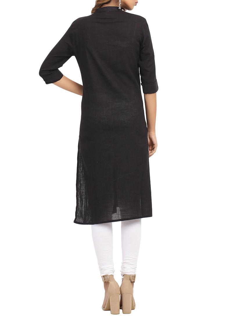 solid straight kurta - 15961853 - Zoom Image - 3
