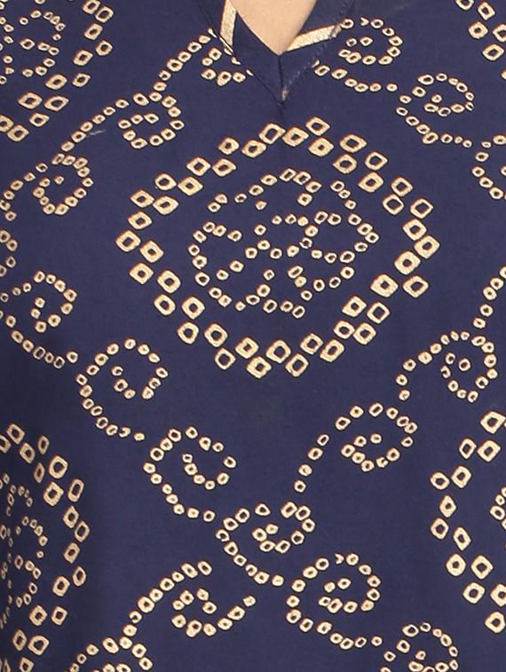 bandhani key hole straight kurta - 15961856 - Zoom Image - 4
