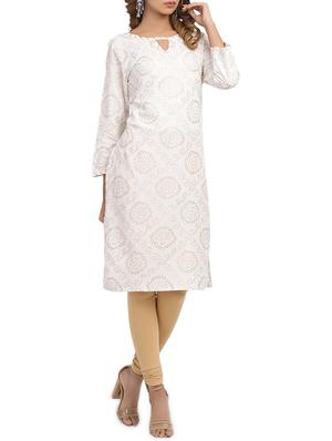 bandhani key hole straight kurta - 15961858 - Standard Image - 2