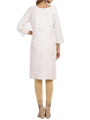bandhani key hole straight kurta - 15961858 - Standard Image - 3