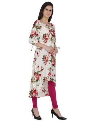 high low floral kurta - 15961863 - Standard Image - 2
