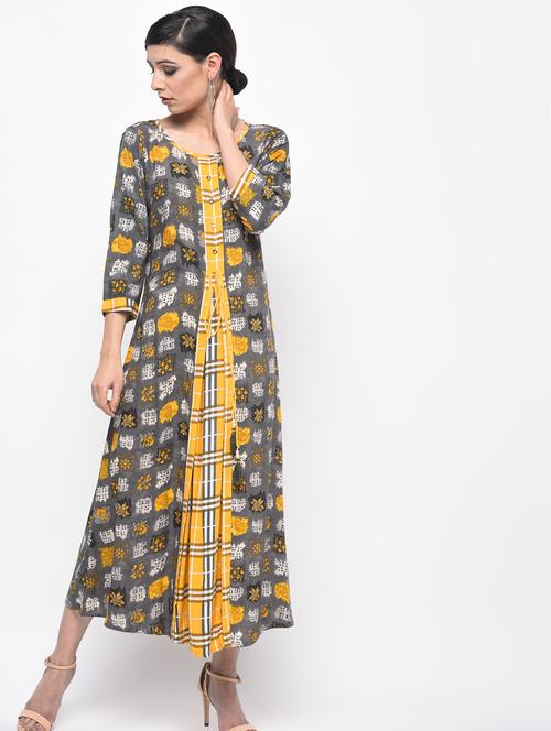 A-line printed dress - 15961867 - Standard Image - 1