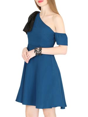 sequined bow single shoulder dress - 15962024 - Standard Image - 2