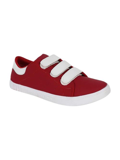 red leatherette slip on sneakers - 15962383 - Standard Image - 1