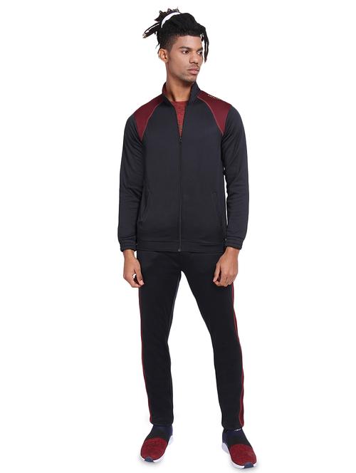 black color block track suit - 15962479 - Standard Image - 1