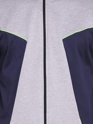 navy blue color block casual jacket - 15962518 - Standard Image - 5