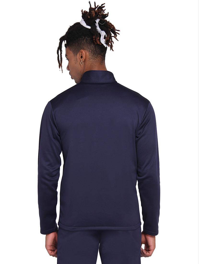 navy blue color block casual jacket - 15962518 - Zoom Image - 3