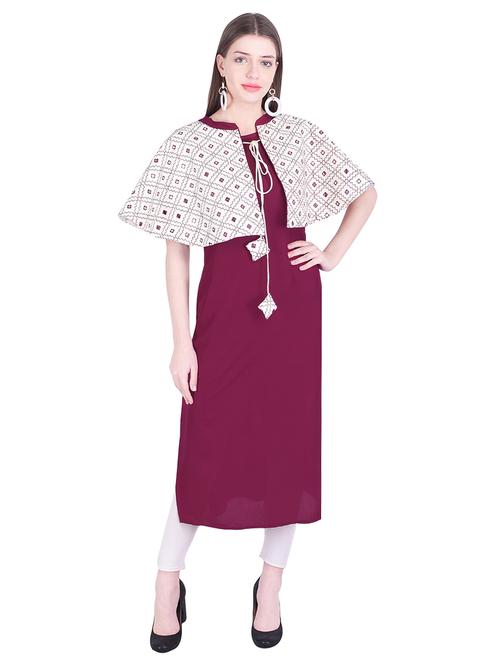 straight kurta with cape - 15962880 - Very Small Image - 1