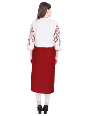 straight kurta with embroidered jacket - 15962883 - Standard Image - 3