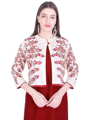 straight kurta with embroidered jacket - 15962883 - Standard Image - 5