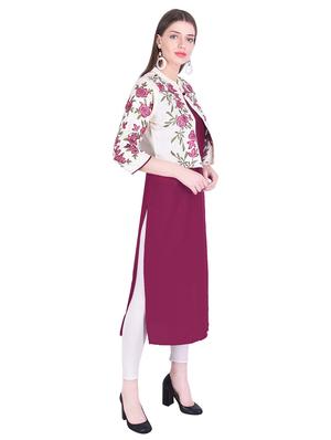 straight kurta with embroidered jacket - 15962884 - Standard Image - 2