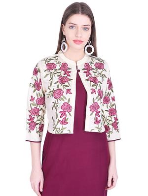straight kurta with embroidered jacket - 15962884 - Standard Image - 5