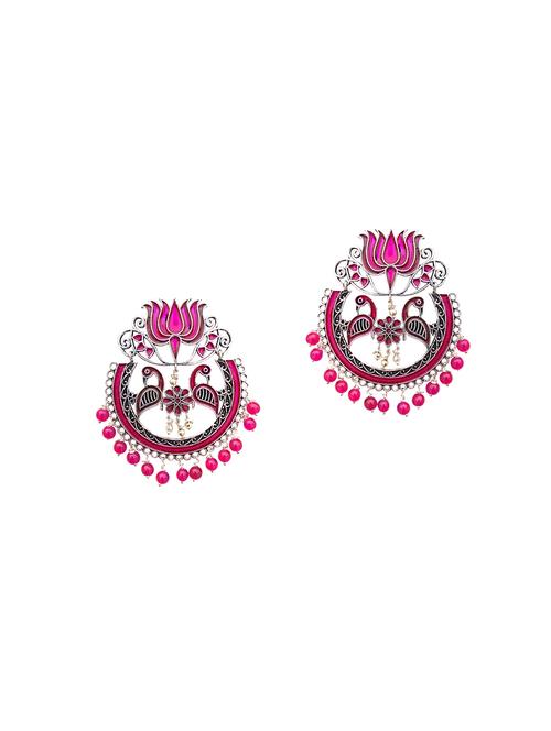 pink metal hoop earring - 15963464 - Standard Image - 1