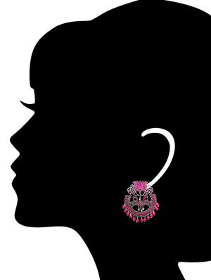 pink metal hoop earring - 15963464 - Standard Image - 2