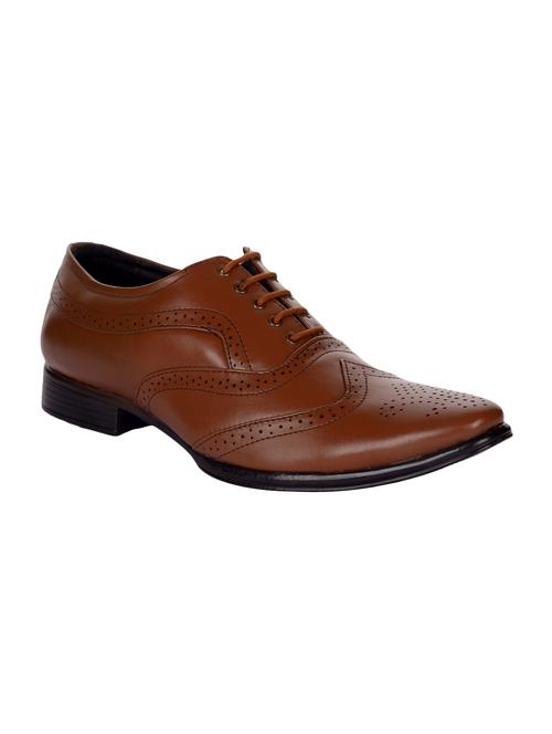tan leather lace-up brouges - 15963625 - Standard Image - 1