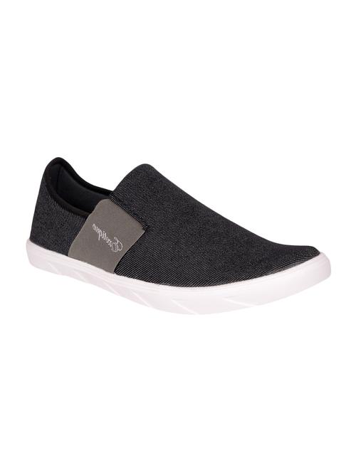 black canvas casual slip ons - 15963629 - Standard Image - 1