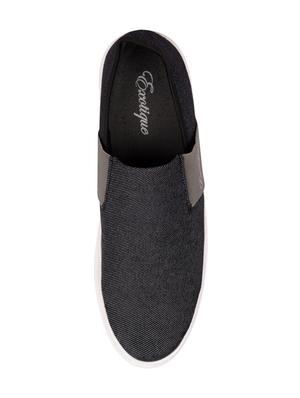 black canvas casual slip ons - 15963629 - Standard Image - 4