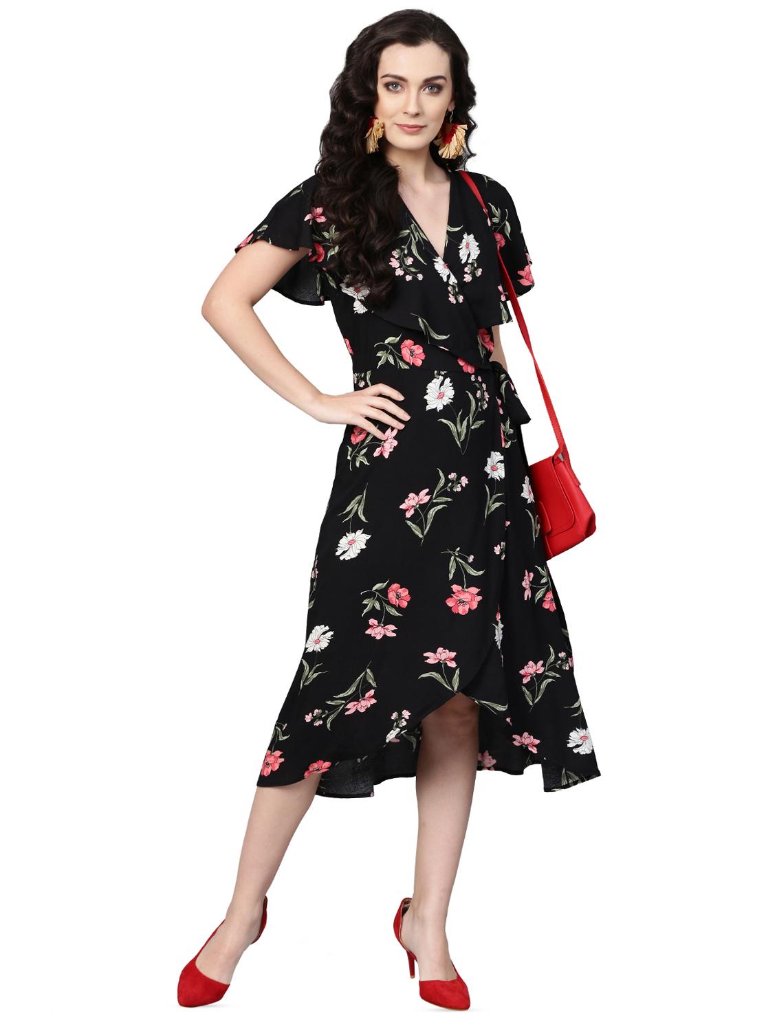 tie front floral high low dress - 15963890 - Zoom Image - 1