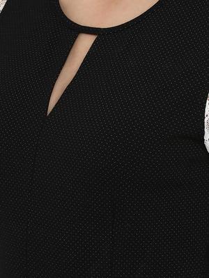 contrast lace sleeved sheath dress - 15965029 - Standard Image - 5