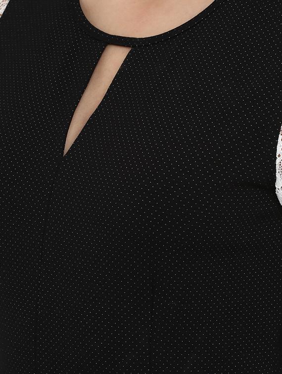 contrast lace sleeved sheath dress - 15965029 - Zoom Image - 5