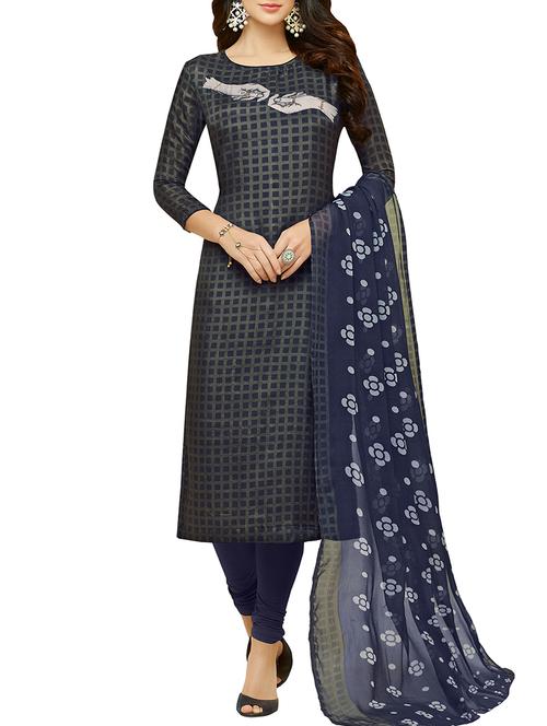 printed unstitched suit - 15965157 - Standard Image - 1