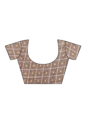 geometric woven saree with blouse - 15965197 - Standard Image - 3
