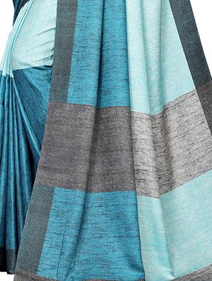 solid printed saree with blouse - 15965206 - Standard Image - 4