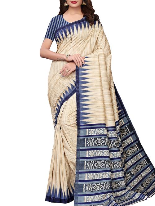geometric motif printed saree with blouse - 15965211 - Standard Image - 1