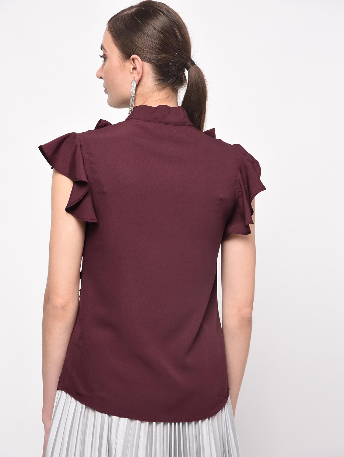 tie knot ruffle top - 15965289 - Zoom Image - 4