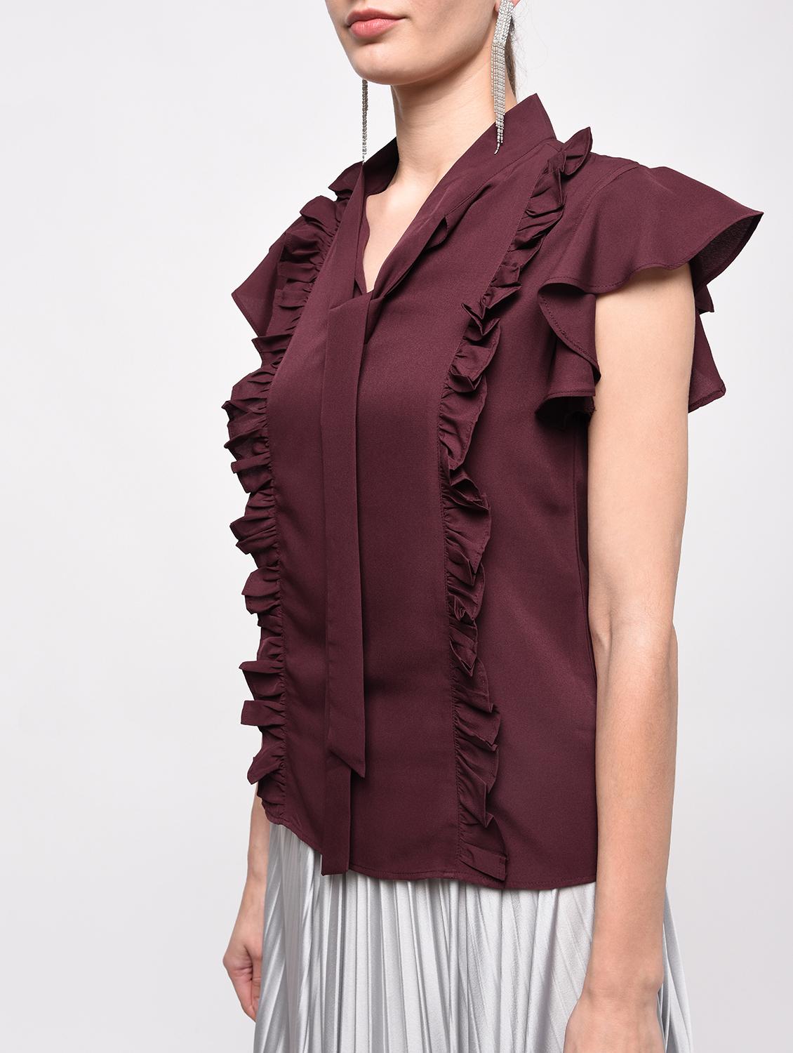 tie knot ruffle top - 15965289 - Zoom Image - 5