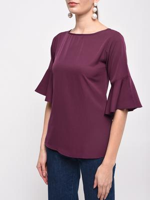 bell sleeved curved hem top - 15965298 - Standard Image - 5