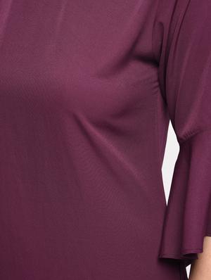 bell sleeved curved hem top - 15965298 - Standard Image - 6