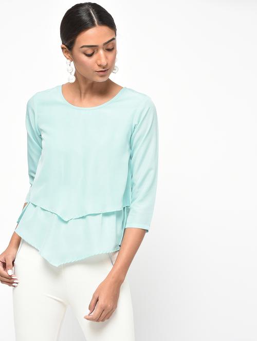 asymmetric hem layered top - 15965300 - Standard Image - 1