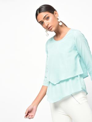asymmetric hem layered top - 15965300 - Standard Image - 2