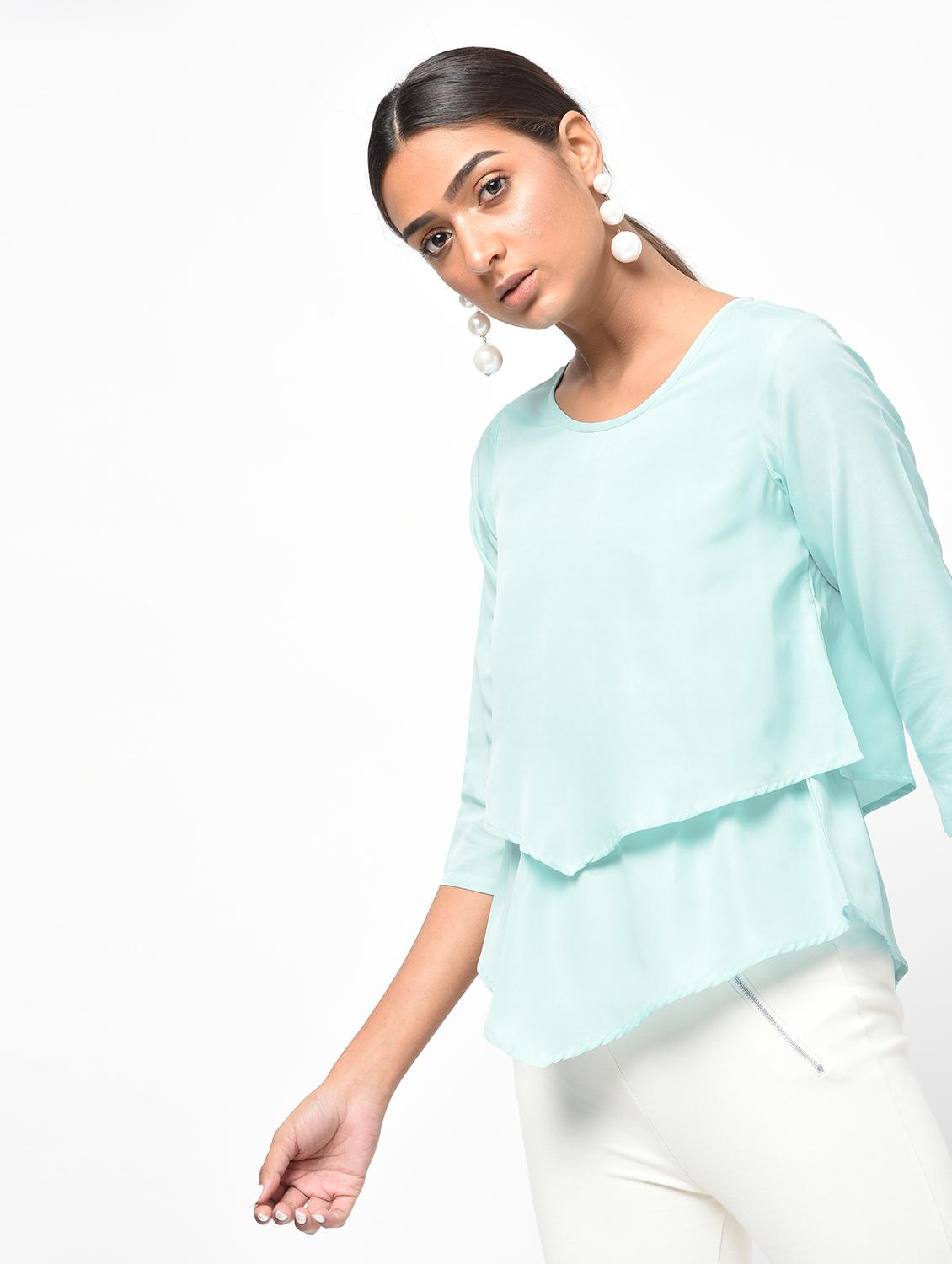 asymmetric hem layered top - 15965300 - Zoom Image - 2