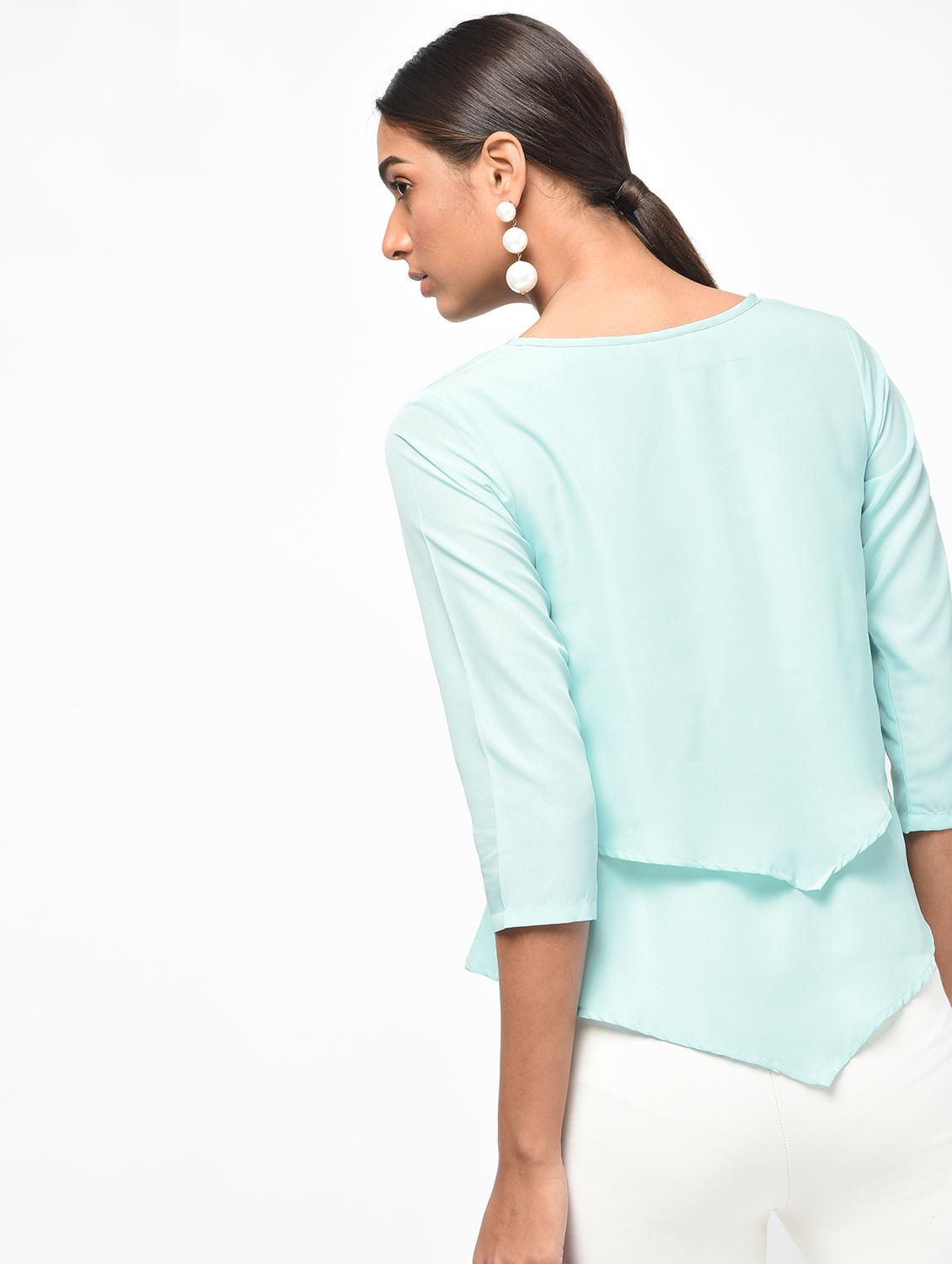 asymmetric hem layered top - 15965300 - Zoom Image - 3