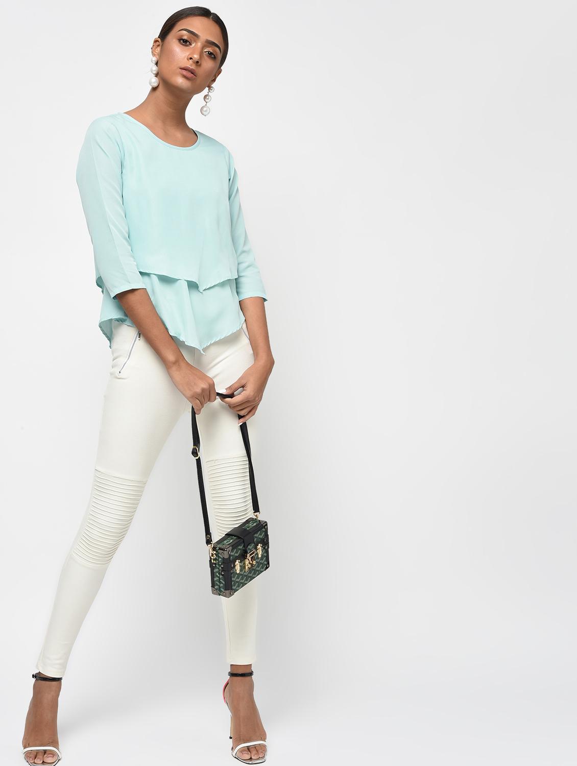 asymmetric hem layered top - 15965300 - Zoom Image - 4