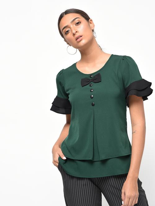 contrast detail layered top - 15965301 - Standard Image - 1