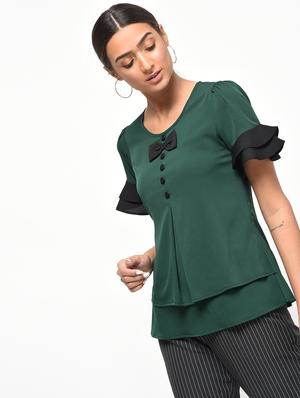 contrast detail layered top - 15965301 - Standard Image - 2