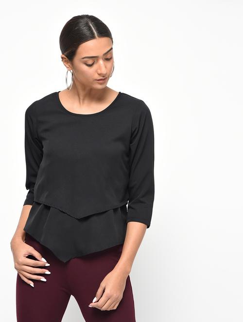 asymmetric hem layered top - 15965302 - Standard Image - 1