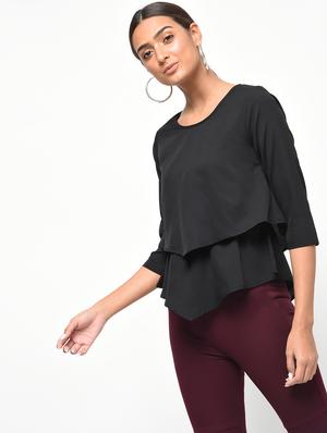 asymmetric hem layered top - 15965302 - Standard Image - 2