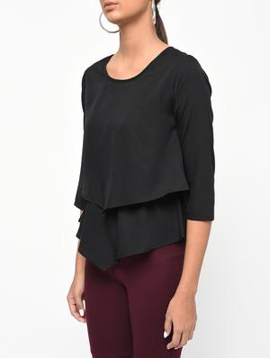 asymmetric hem layered top - 15965302 - Standard Image - 5