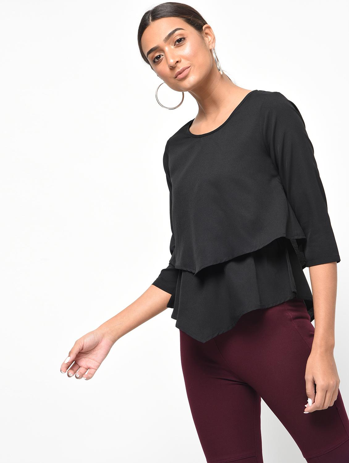 asymmetric hem layered top - 15965302 - Zoom Image - 2