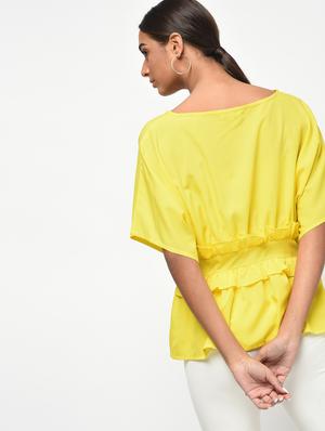 ruffle detail tie up neck top - 15965303 - Standard Image - 3