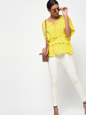 ruffle detail tie up neck top - 15965303 - Standard Image - 4