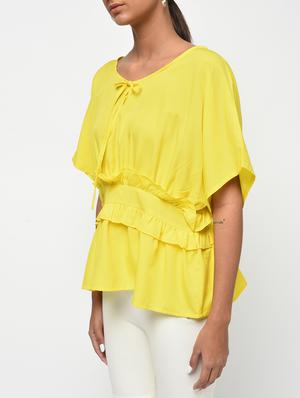 ruffle detail tie up neck top - 15965303 - Standard Image - 5