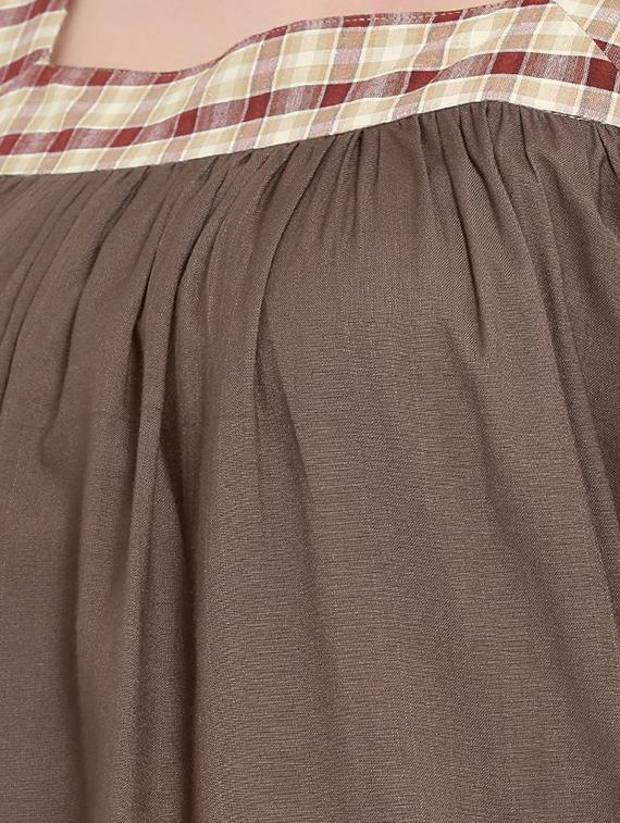 checkered paneled gathered top - 15966086 - Zoom Image - 5