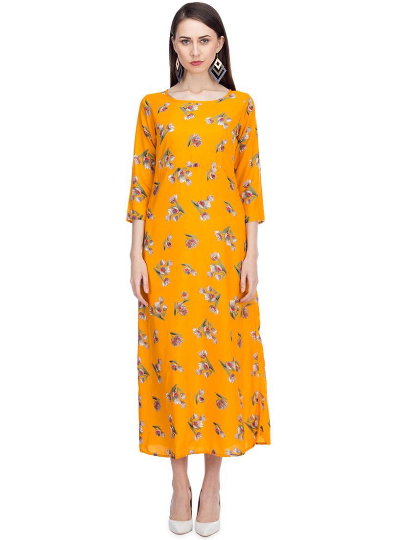round neck floral a-line dress - 15966370 - Zoom Image - 1