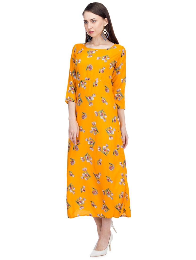 round neck floral a-line dress - 15966370 - Zoom Image - 2