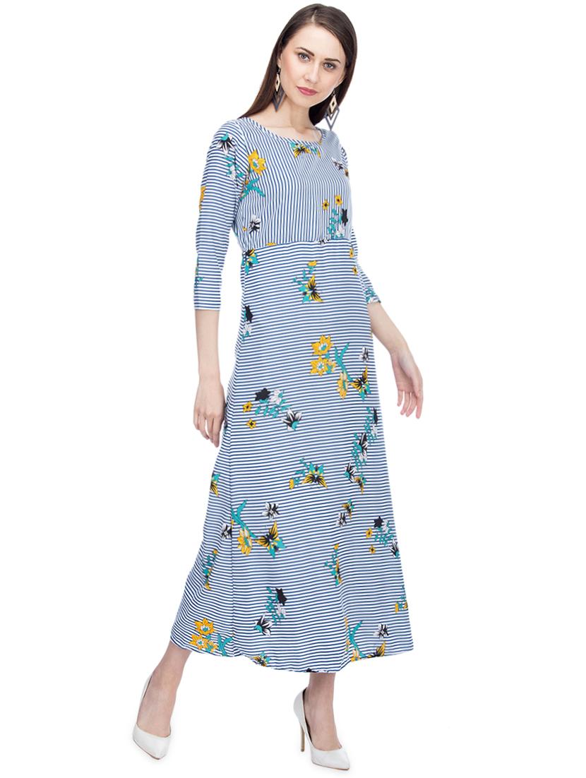 striped floral maxi dress - 15966372 - Zoom Image - 2
